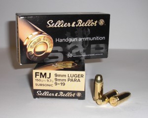 ARMYARMS.cz nabízí: SB 9 Luger FMJ 9,7g/150grs SUBSONIC